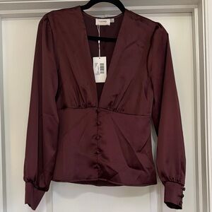 Flounce London Deep Plum Blouse